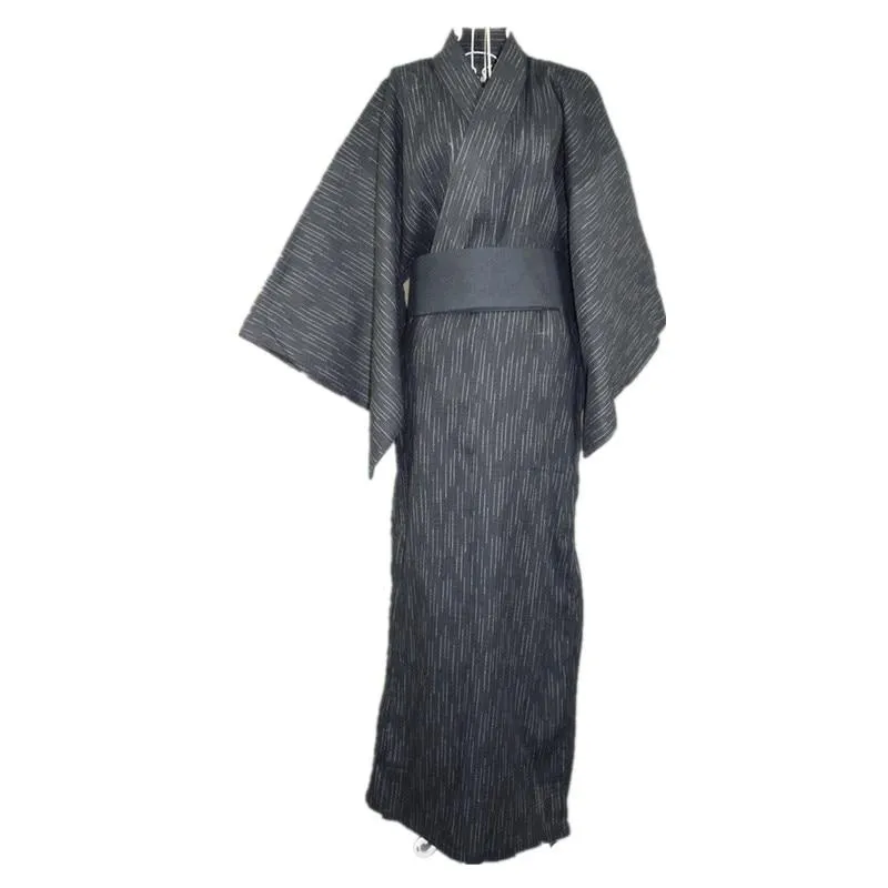 2017 New Arrival Men 100% cotton Bathrobe Male Traditional Japanese Kimono male hotel travel nightgown Men's Bath Robe 122601