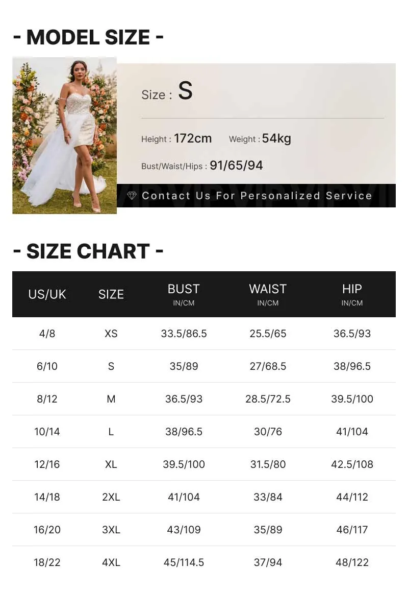 2024 Short Wedding Dress With Detachable Skirt Glittering Gowns