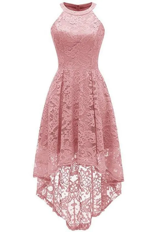 A| Bridelily Casual 1950s High Low Lace Dresses
