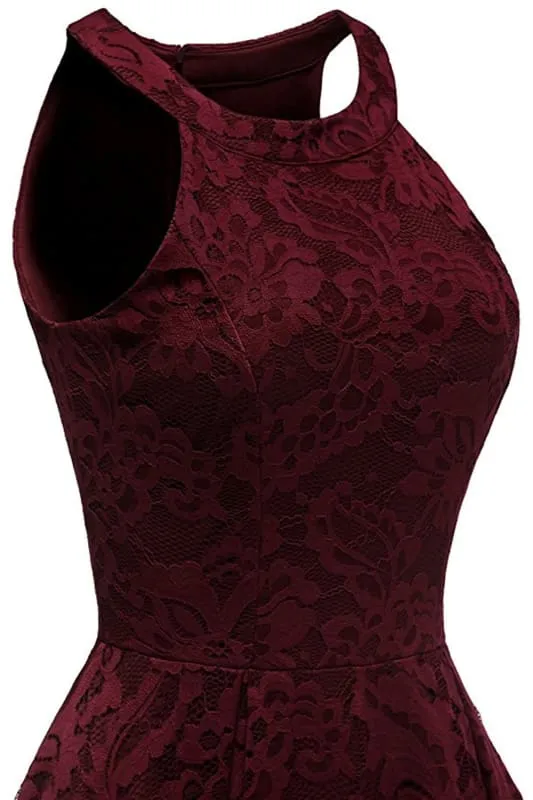 A| Bridelily Casual 1950s High Low Lace Dresses