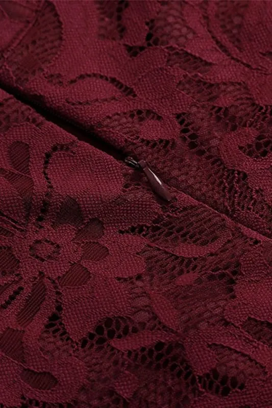 A| Bridelily Casual 1950s High Low Lace Dresses