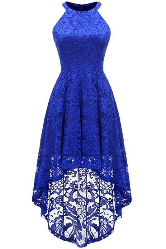 A| Bridelily Casual 1950s High Low Lace Dresses