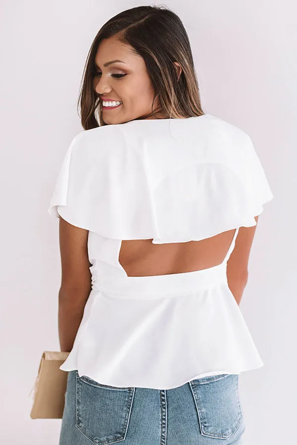 All The Goals Wrap Top In White
