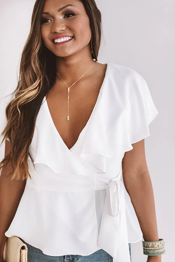 All The Goals Wrap Top In White
