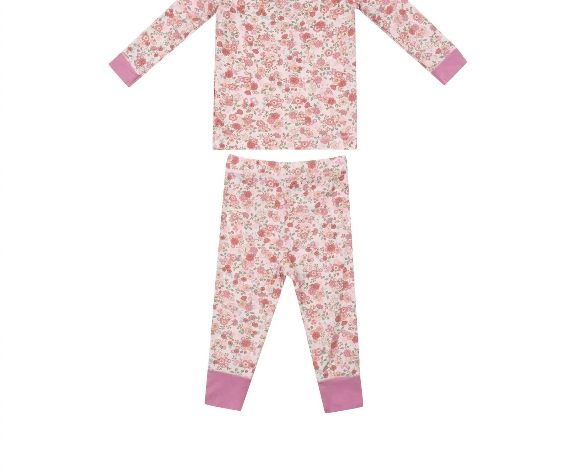 Angel Dear - Kid's Pretty Calico Long Sleeve Loungewear Set