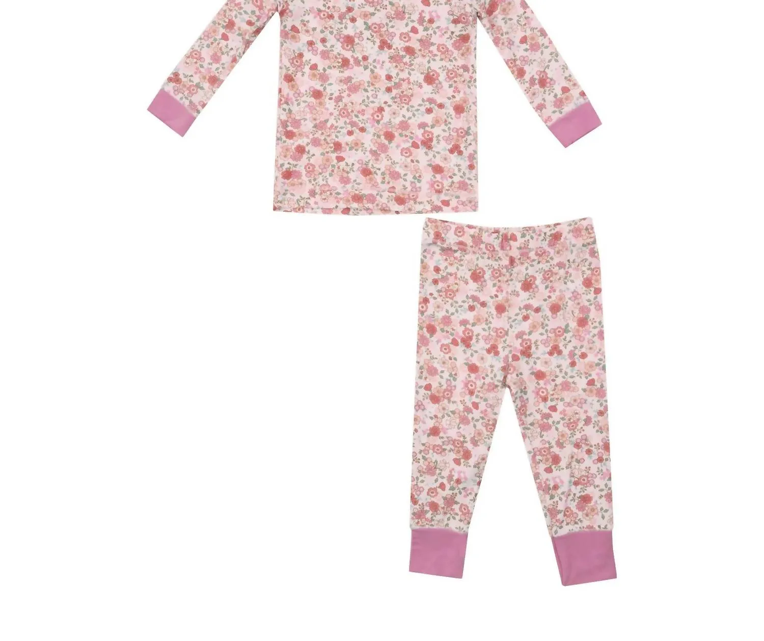 Angel Dear - Kid's Pretty Calico Long Sleeve Loungewear Set