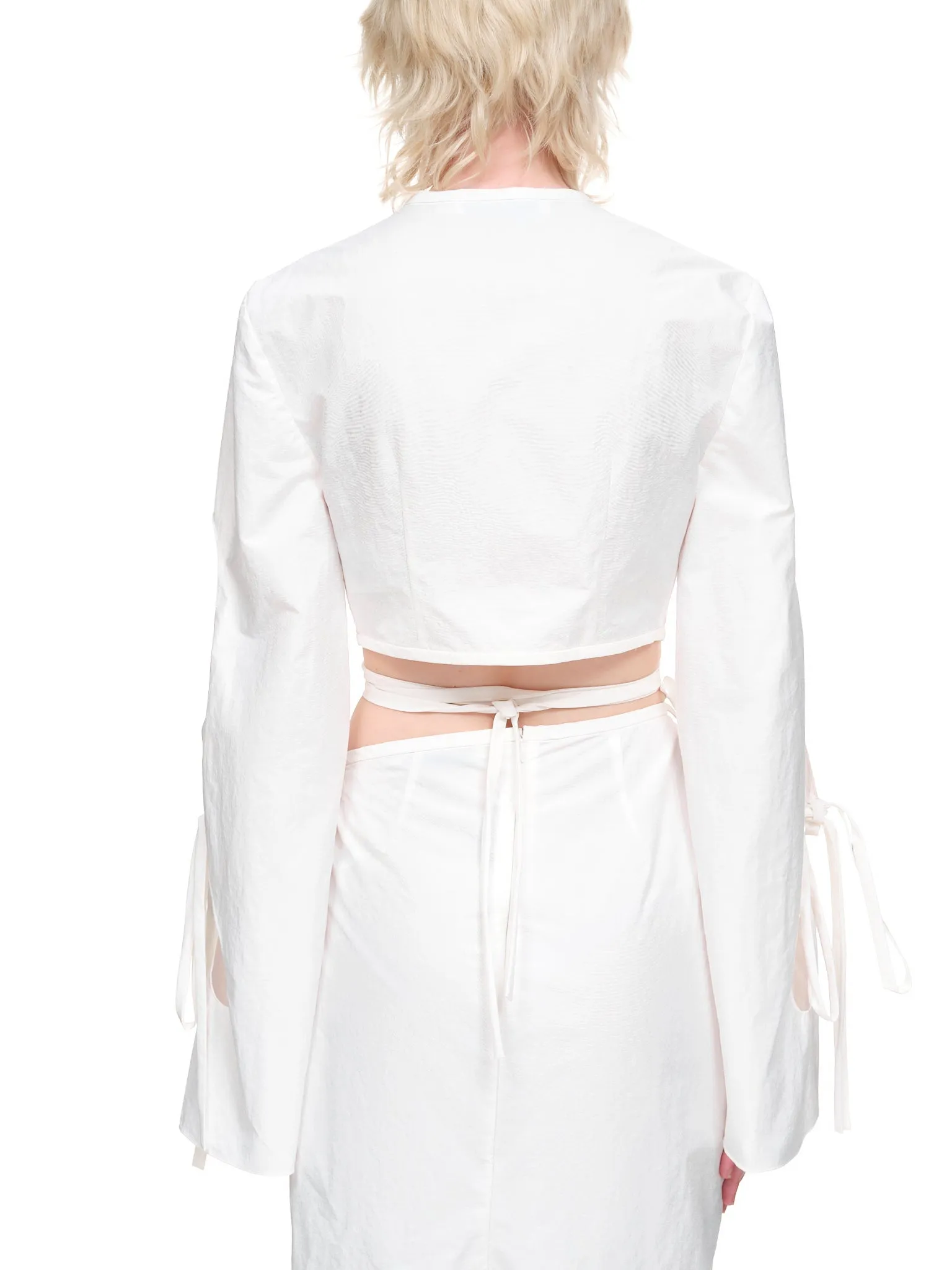Anglaise Sleeve Wrap Top (RE22T17-WHITE)