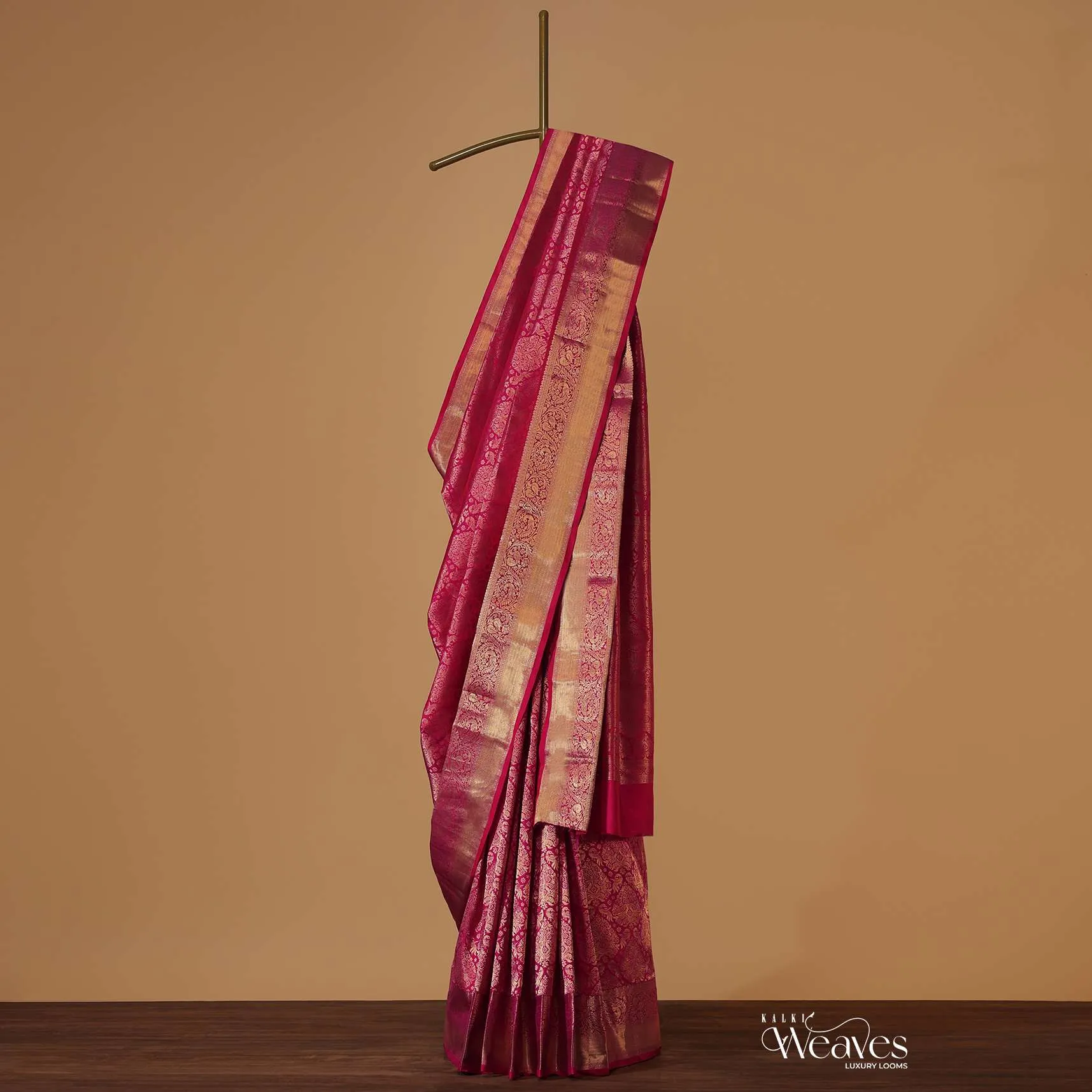Azalea Pink Intricately Woven Kanjivaram Saree In Pure Silk With Unstitched Blouse