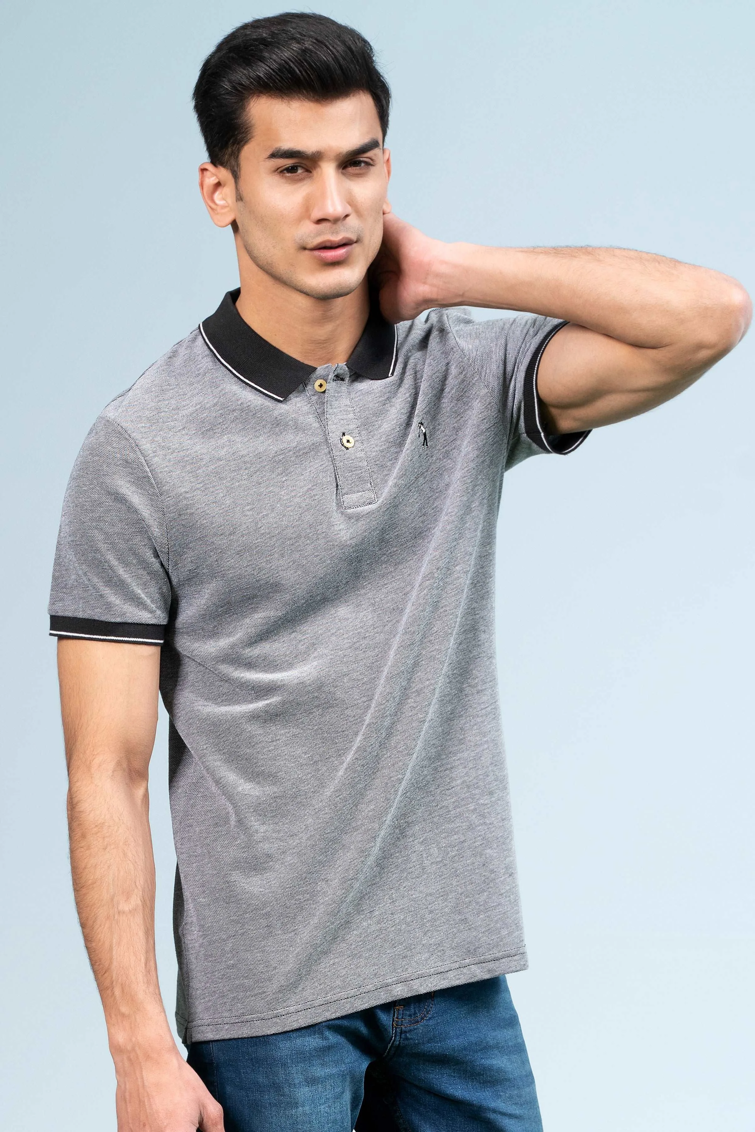 BIRD EYE POLO BLACK