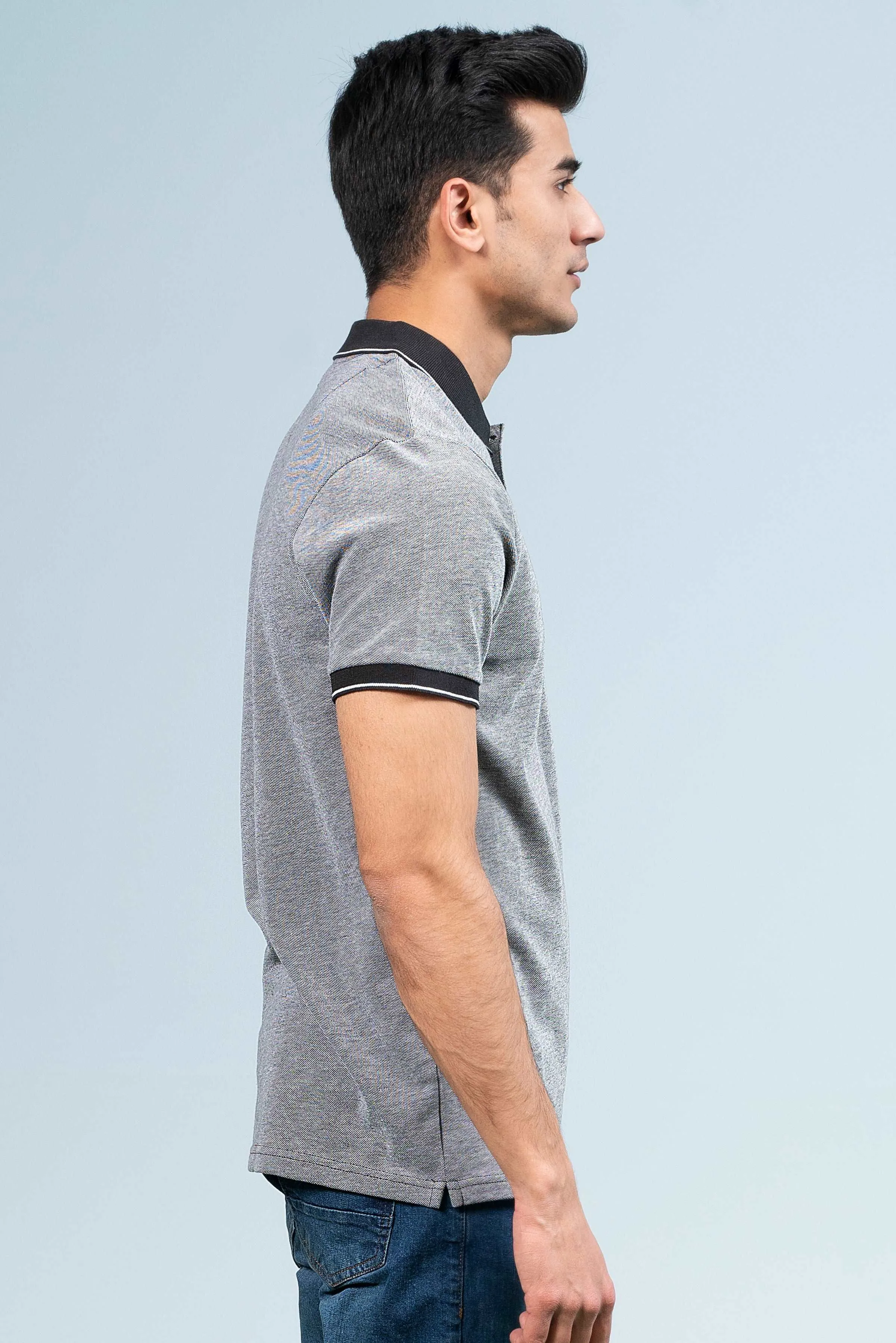 BIRD EYE POLO BLACK