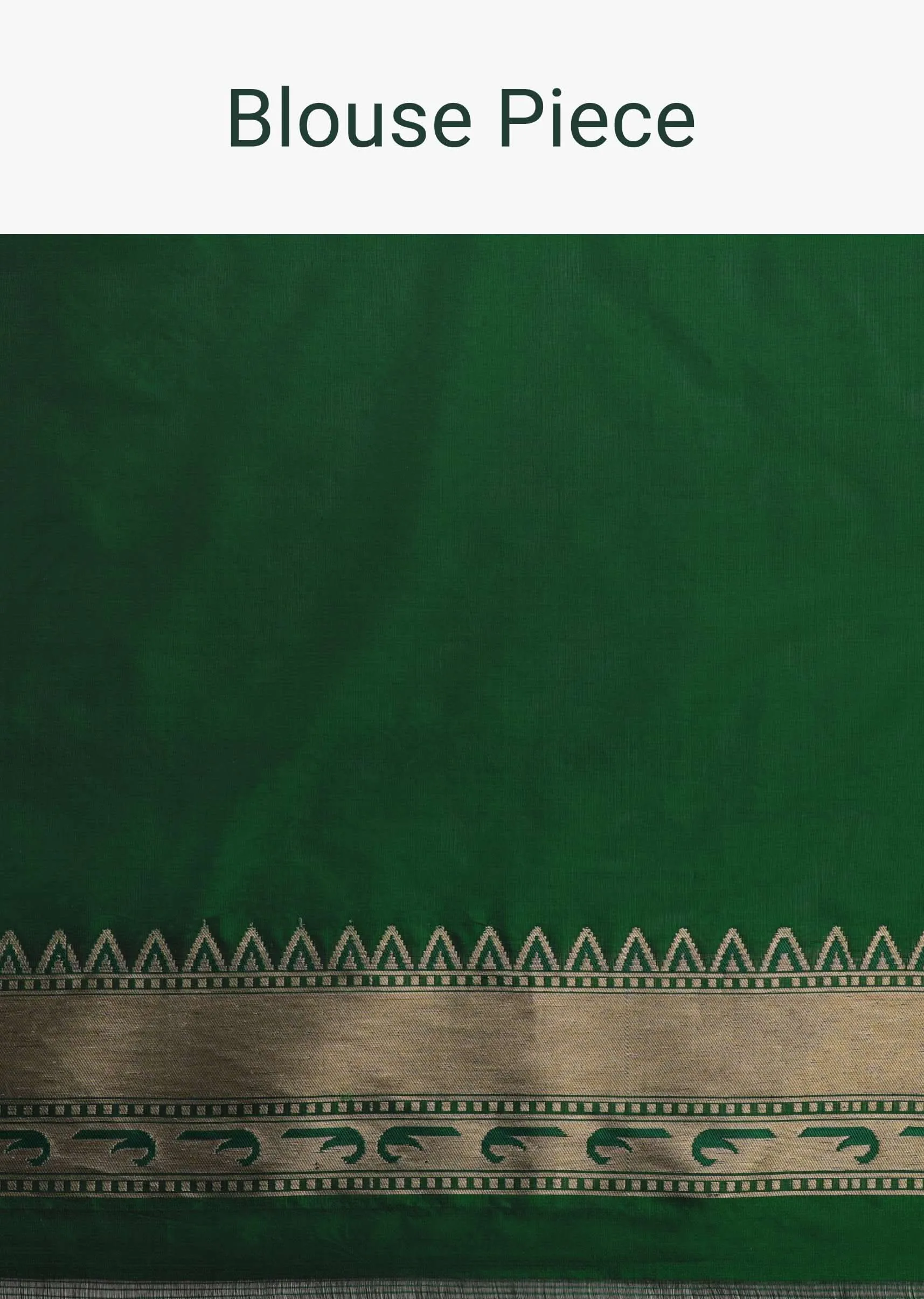 Bottle Green Woven Saree In Pure Katan Silk With Paithani Border Pallu And Unstitched Blouse