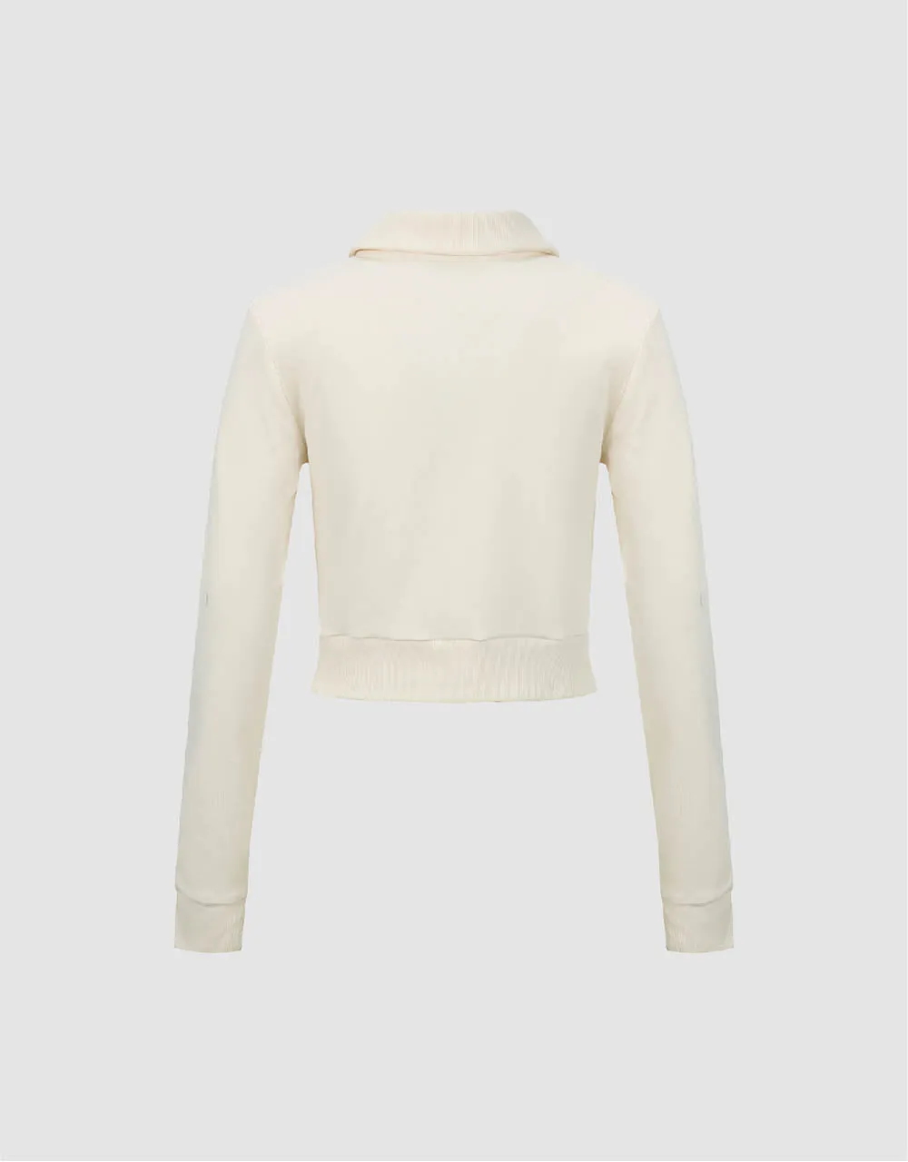 Button Half Placket Cropped Knitted T-Shirt