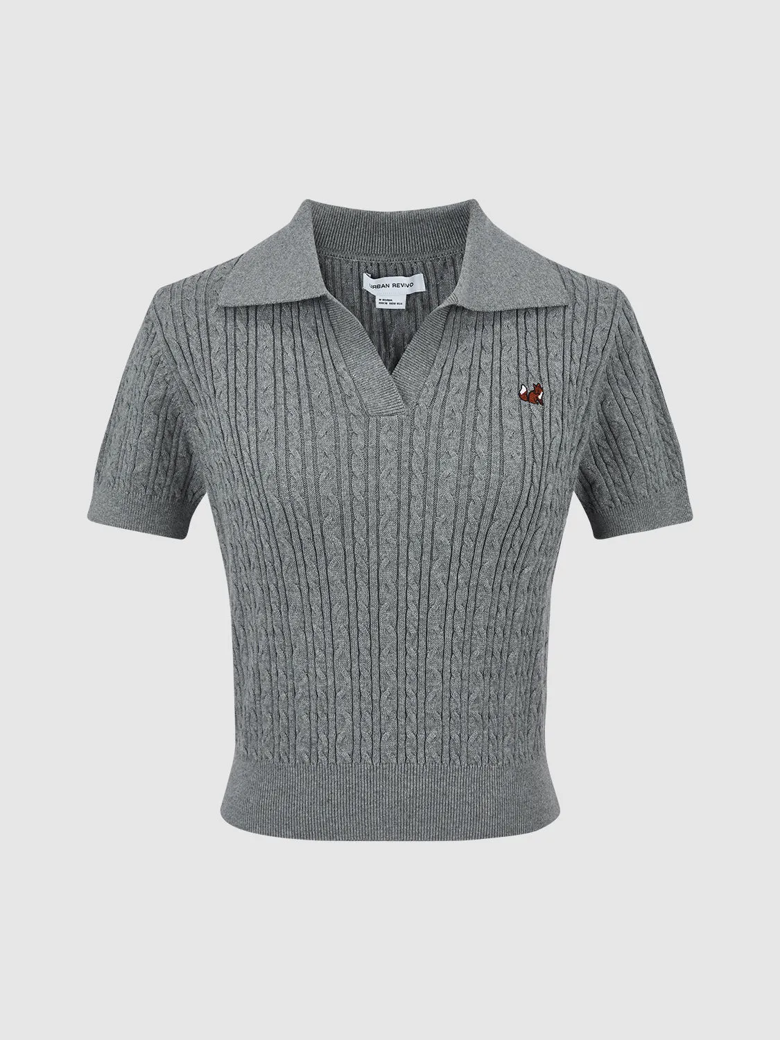 Collared Neck Knitted T-Shirt
