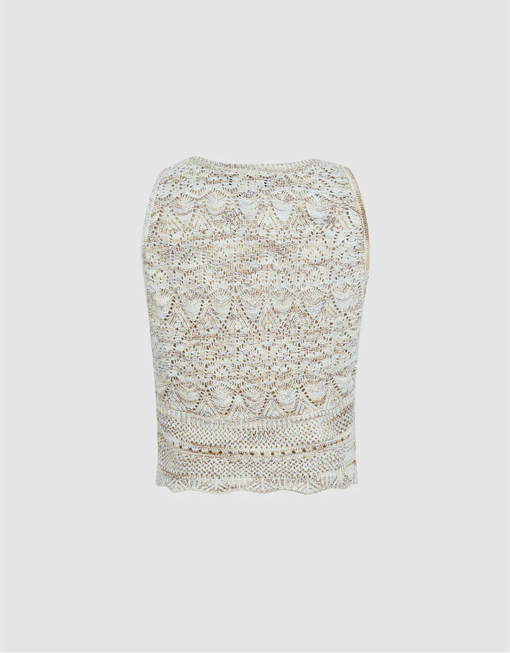 Crochet Crew Neck Knitted Tank Top