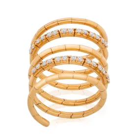 Delicate Collection 18KT Rose Gold Flexi 5 Rows Diamond Ring