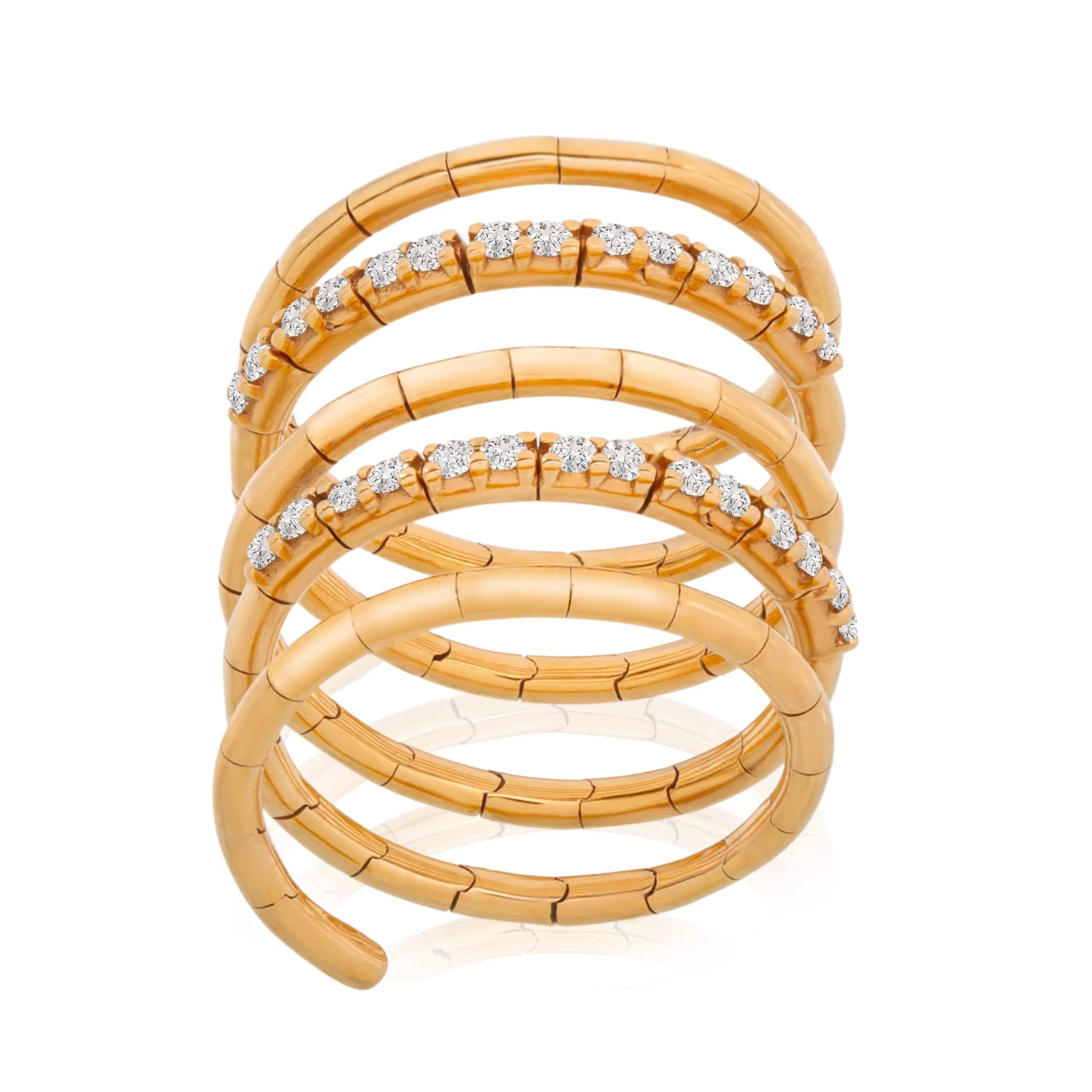 Delicate Collection 18KT Rose Gold Flexi 5 Rows Diamond Ring