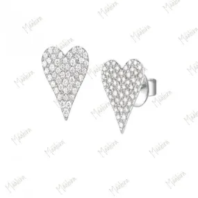 Diamond Heart Stud Earrings