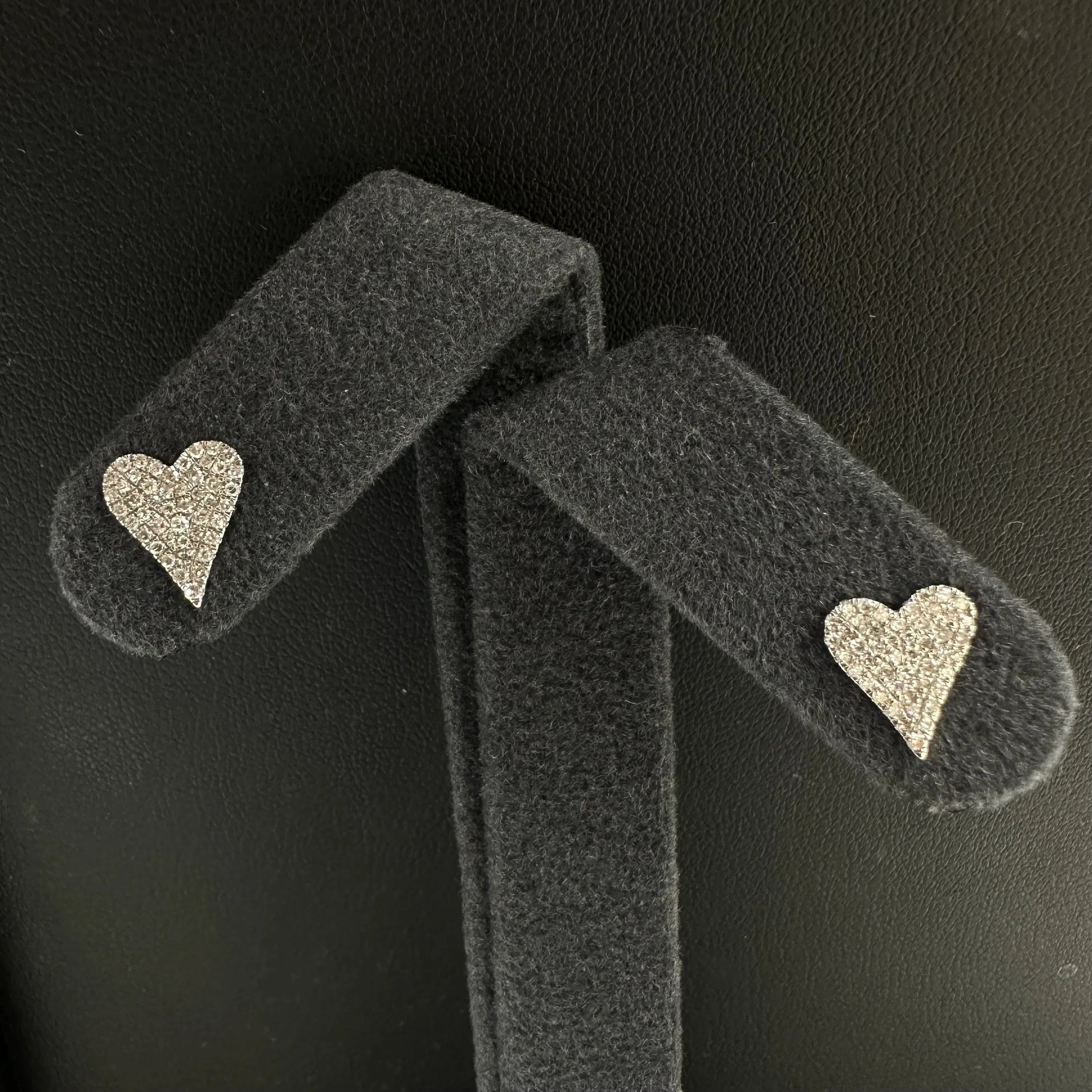 Diamond Heart Stud Earrings