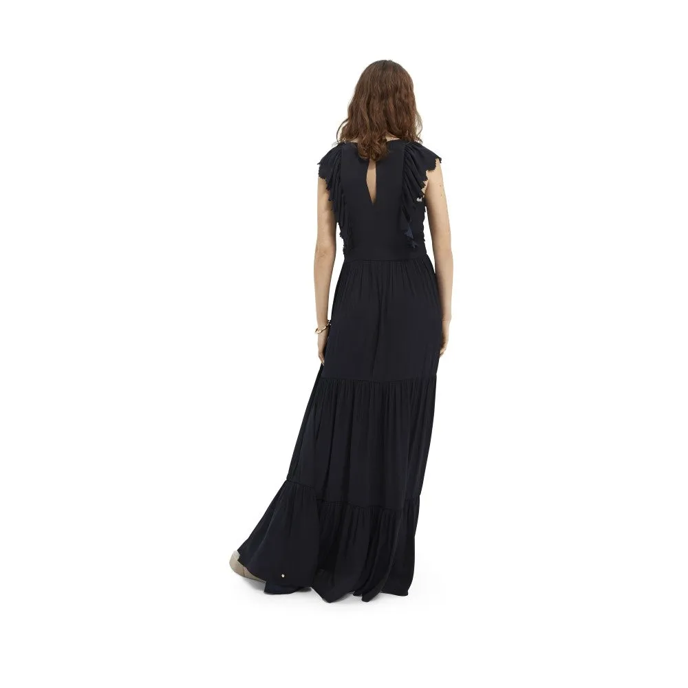 Drapey Scalloped Edge Dress (Black)