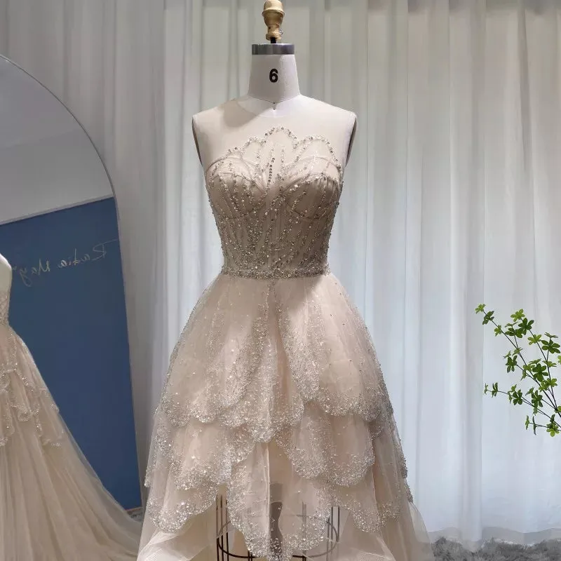 Embellished High Low Tiered Dress