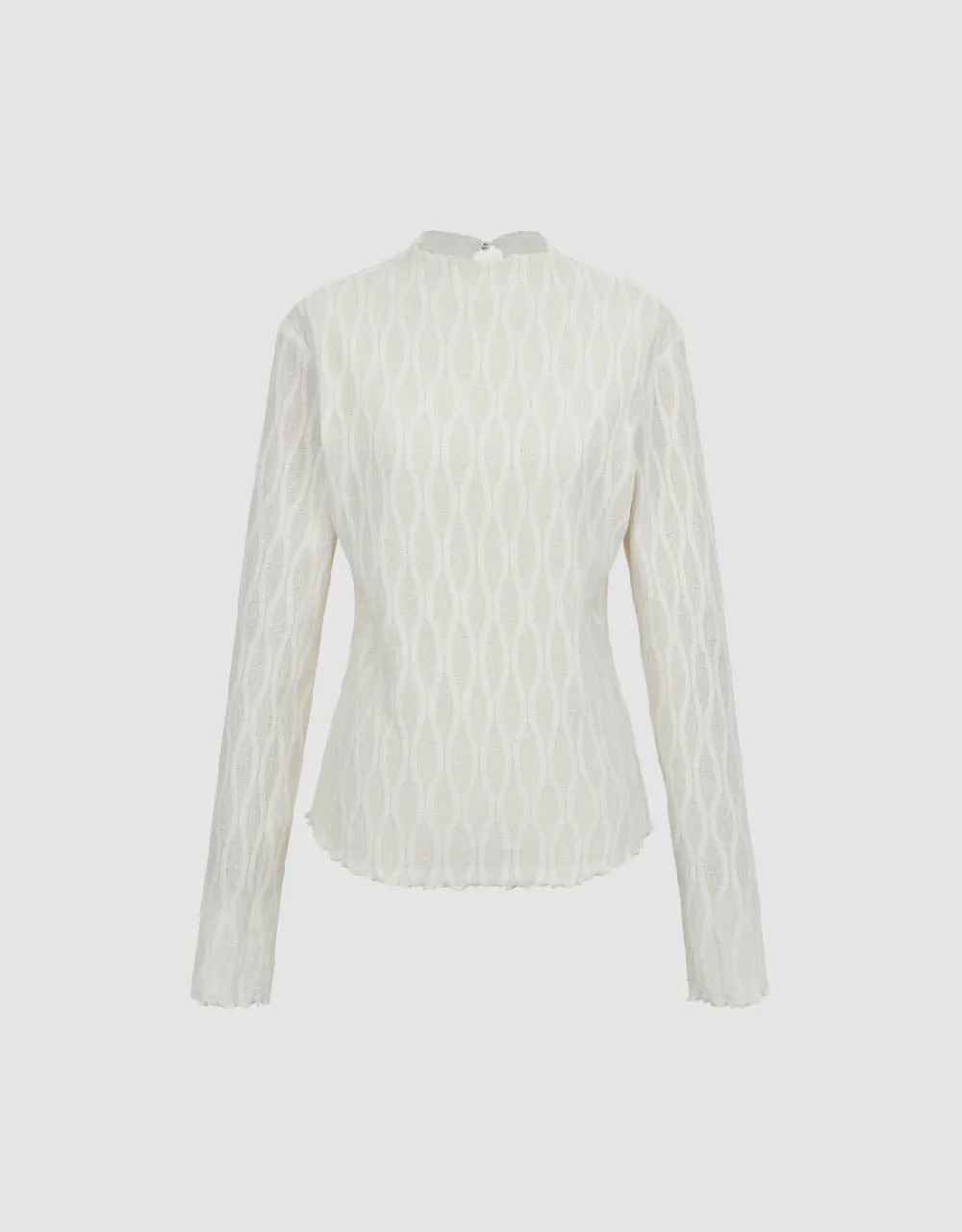 Embossed Skinny Knitted T-Shirt