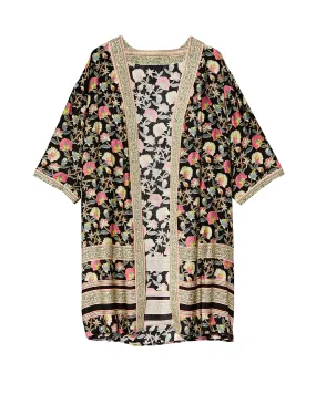 Evie Kimono | Black / Red