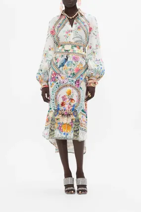 HIGH LOW MIDI SHIRT DRESS