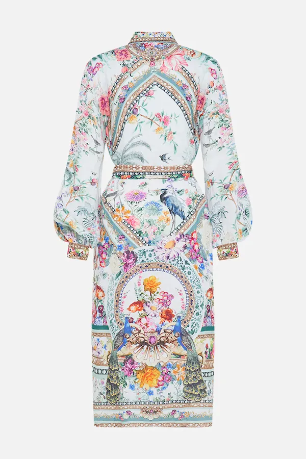 HIGH LOW MIDI SHIRT DRESS