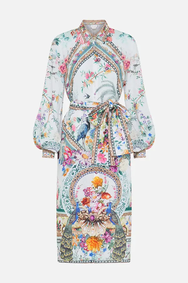 HIGH LOW MIDI SHIRT DRESS