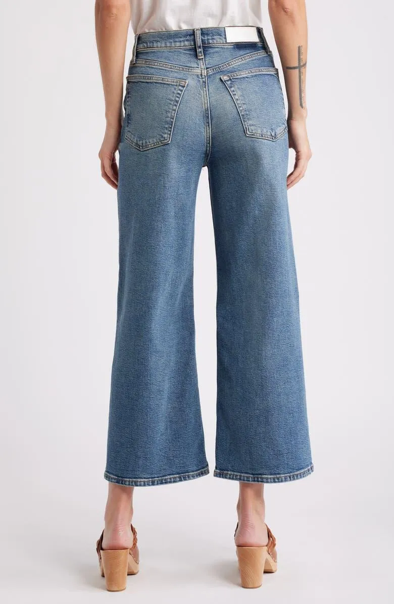 High Rise Wide Leg Crop Crafted Indigo