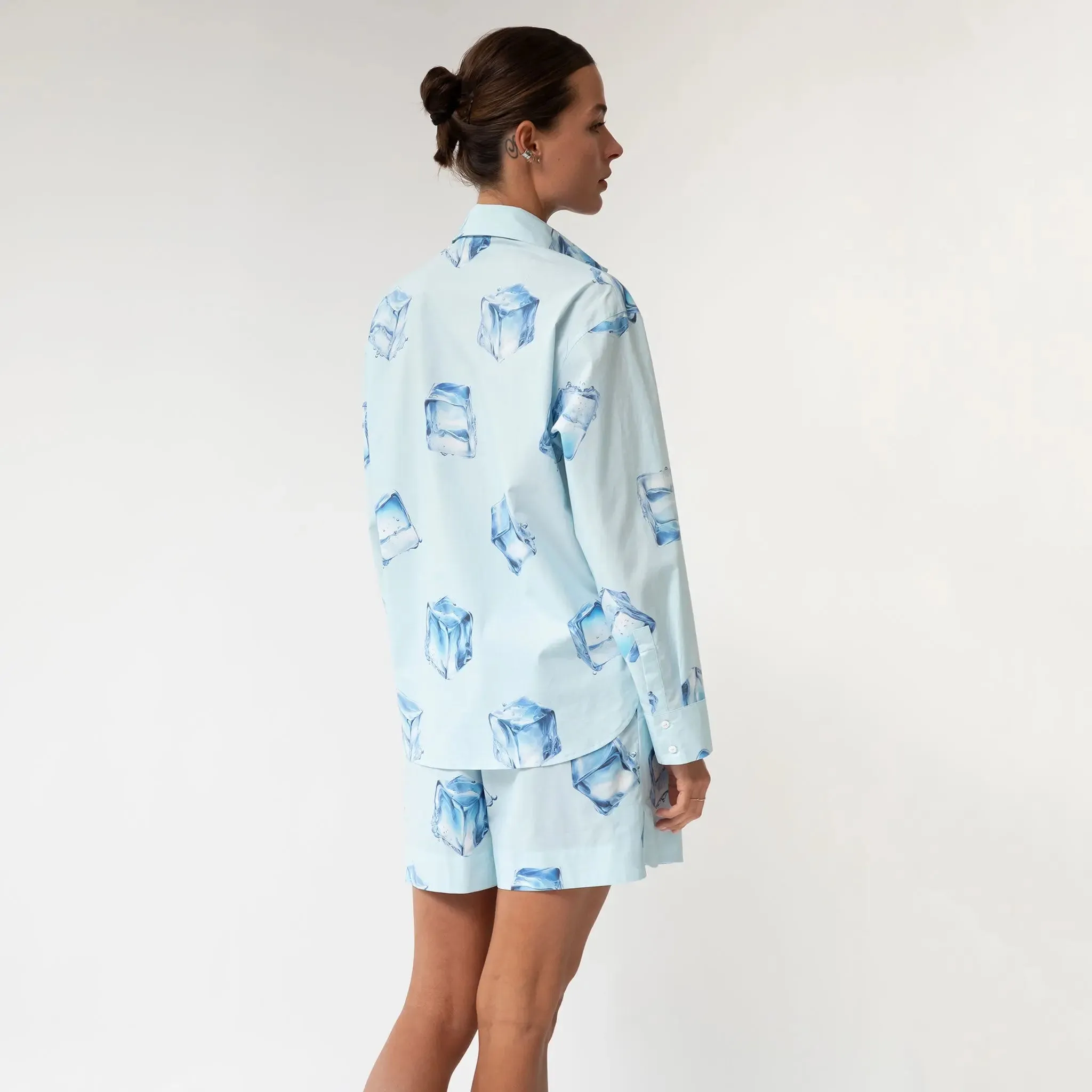 InStyle Cotton Poplin Shorts Ice Cubes