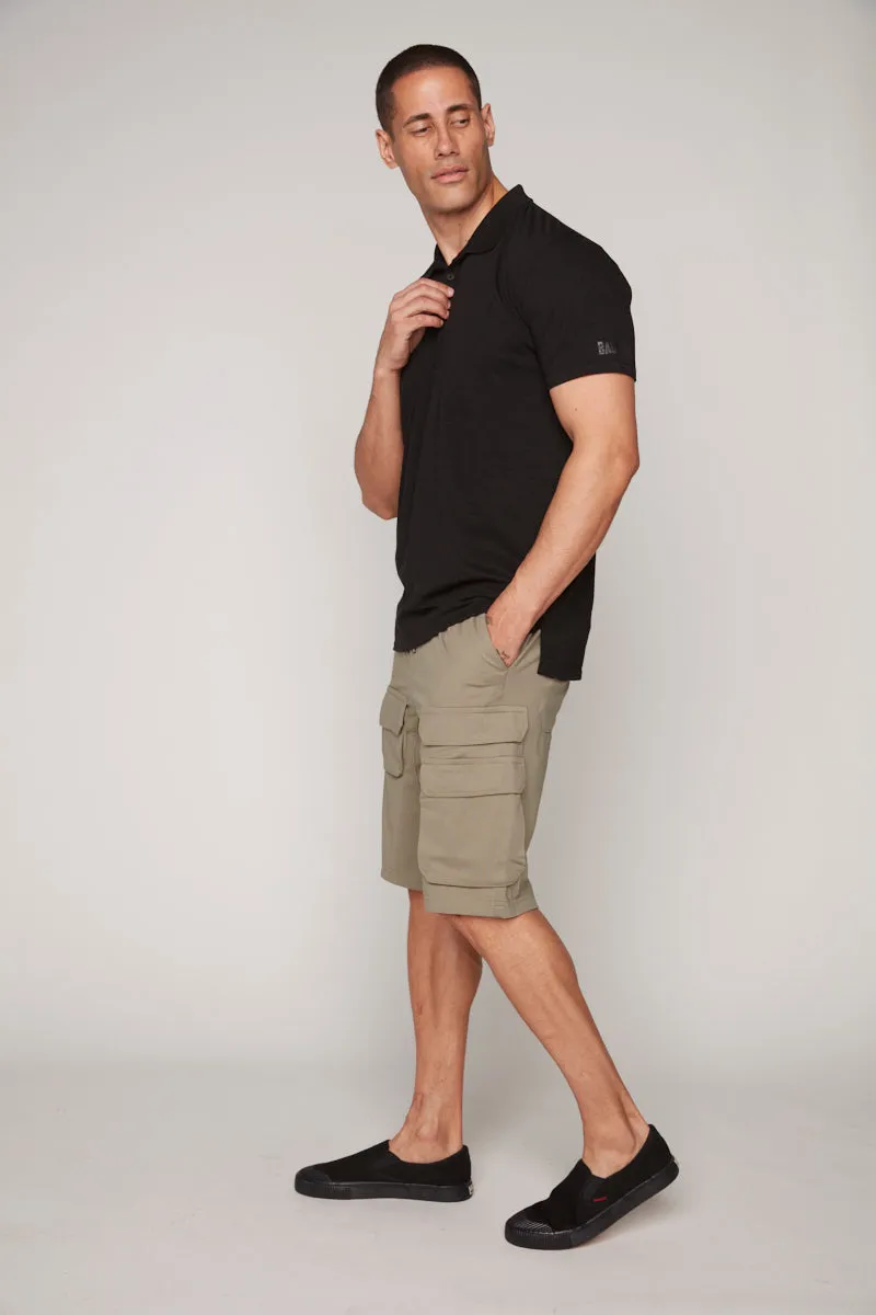 JUDE - Mens Multi Cargo Shorts - Light Olive