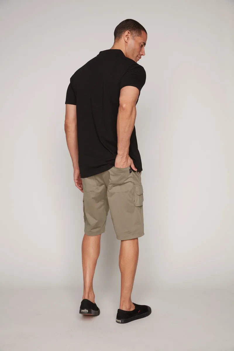 JUDE - Mens Multi Cargo Shorts - Light Olive
