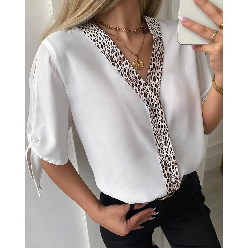 Julia Fashion - Fashion Leopard Shirt Lady Long Sleeve Blouses