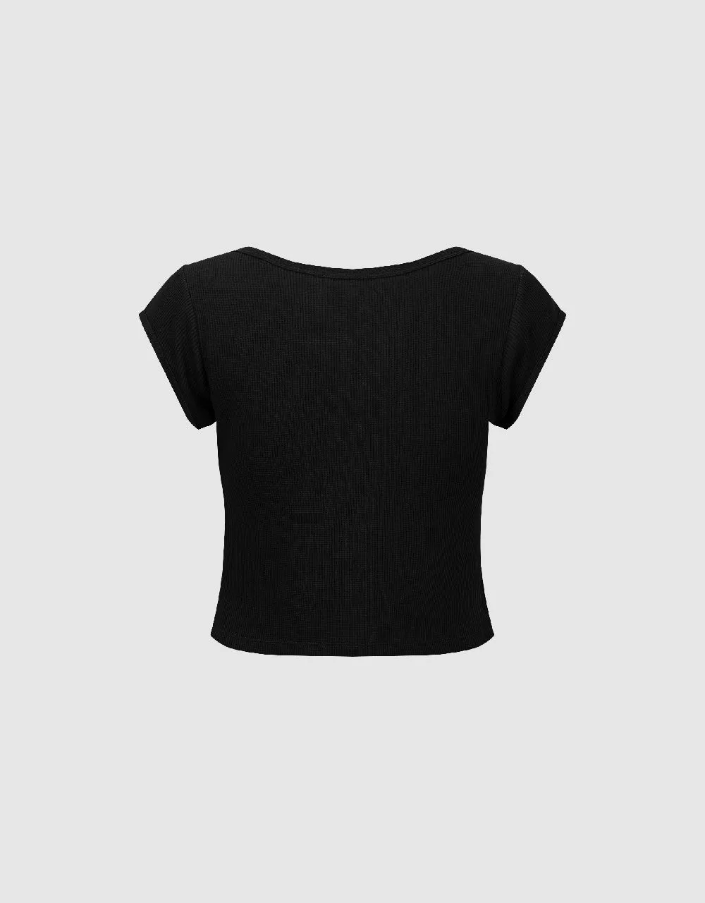 Lace Up Crew Neck Knitted Tank Top