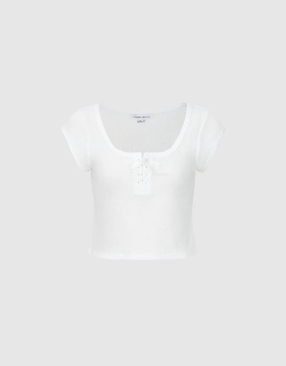 Lace Up Crew Neck Knitted Tank Top