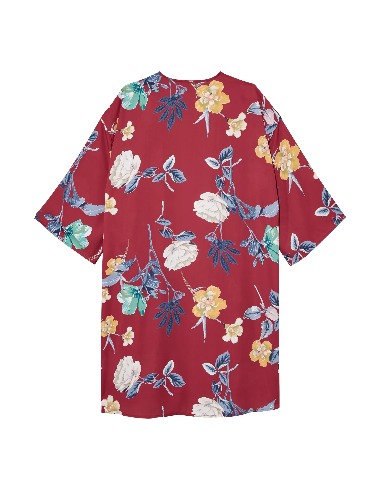 Liliana Flare Sleeve Kimono Duster | Burgundy / Gold