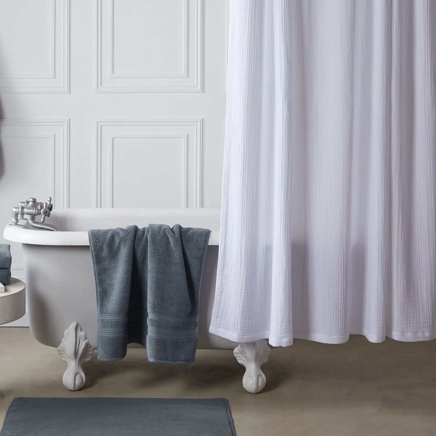 Organic Cloud Cotton Shower Curtain (White)