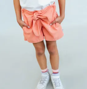 Pink Denim Paperbag Shorts