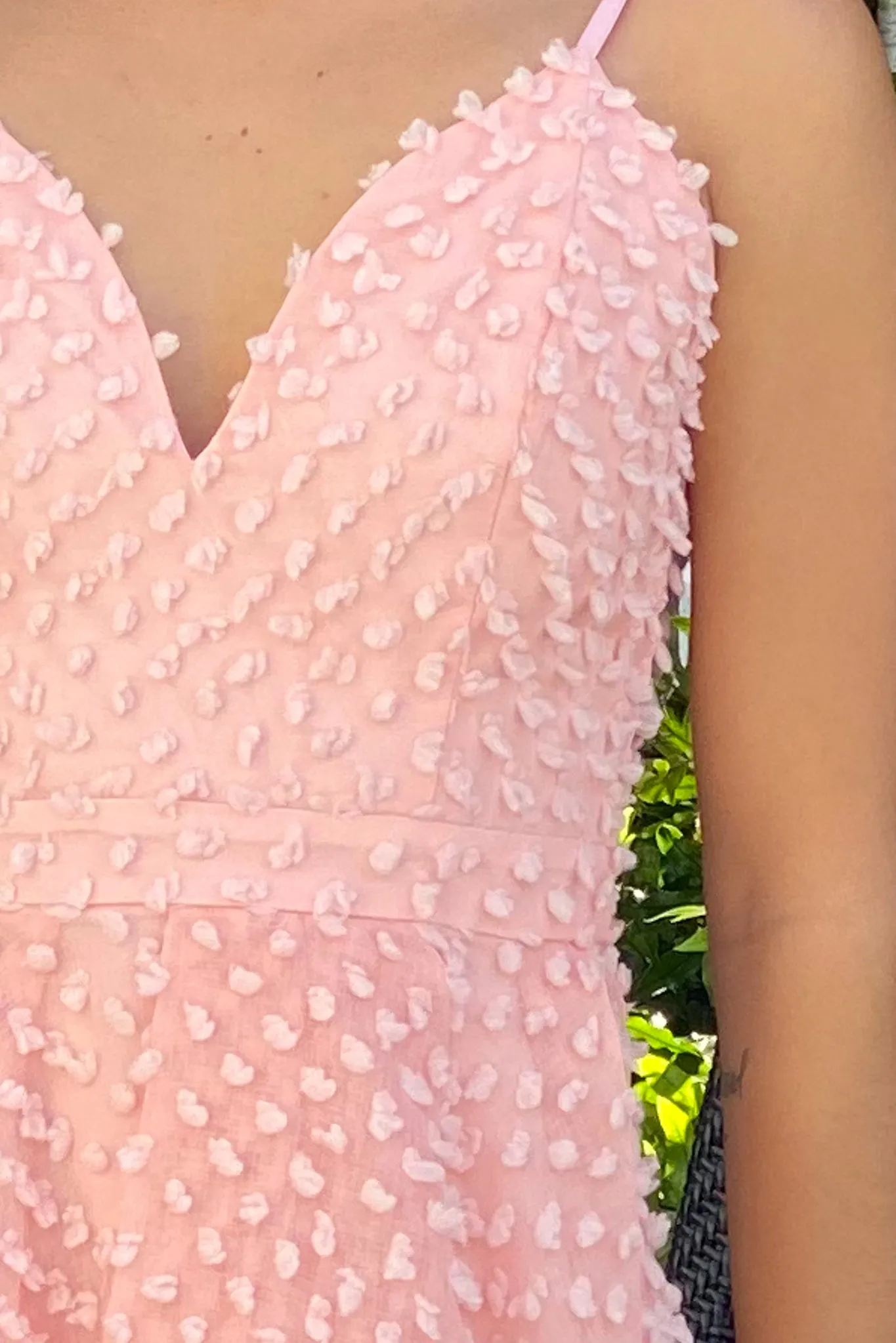 Pink High Low Dress with Embellishments