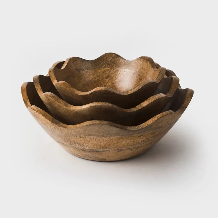 Scalloped Wooden Bowls