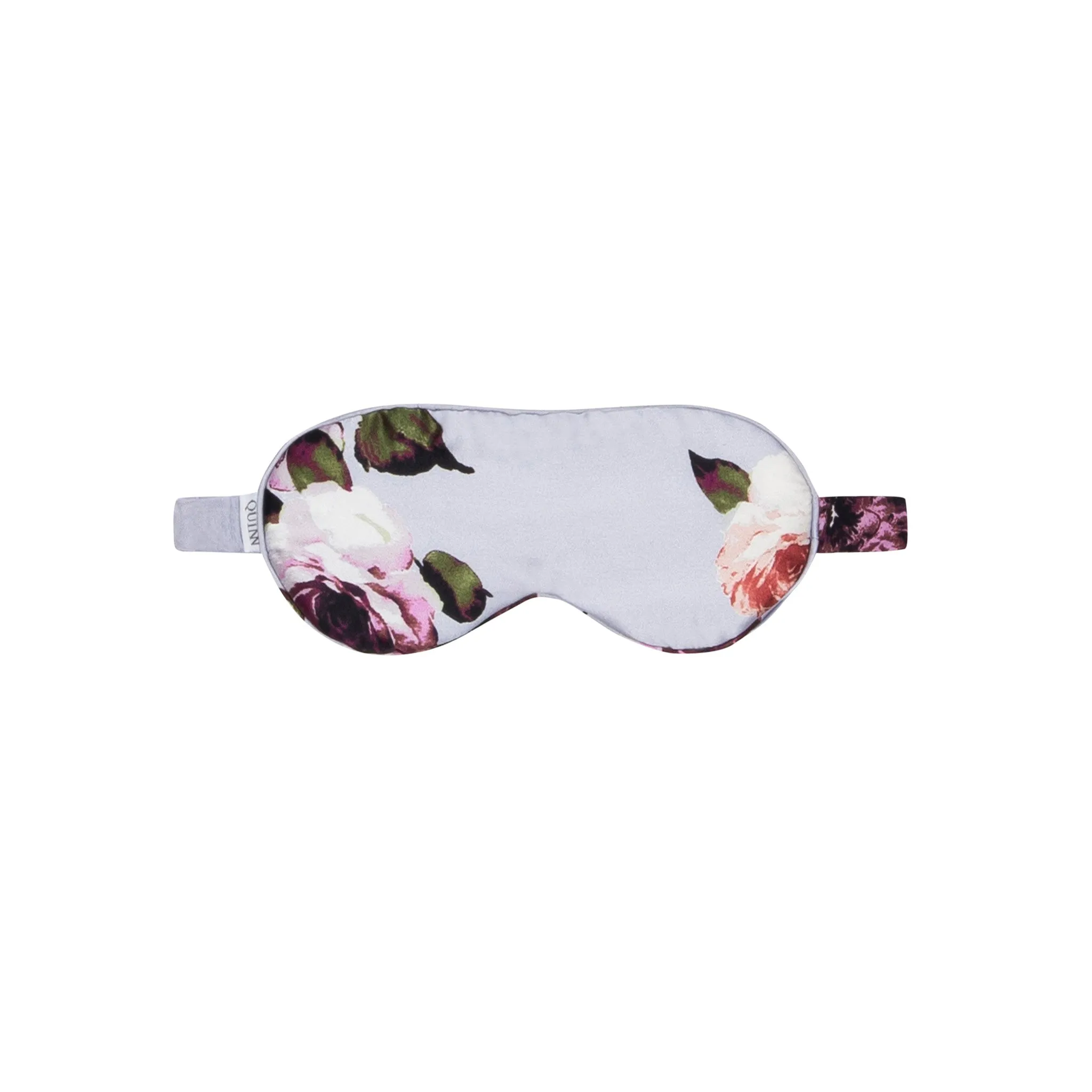 Silk Sleep Mask: Light Blue Floral Print