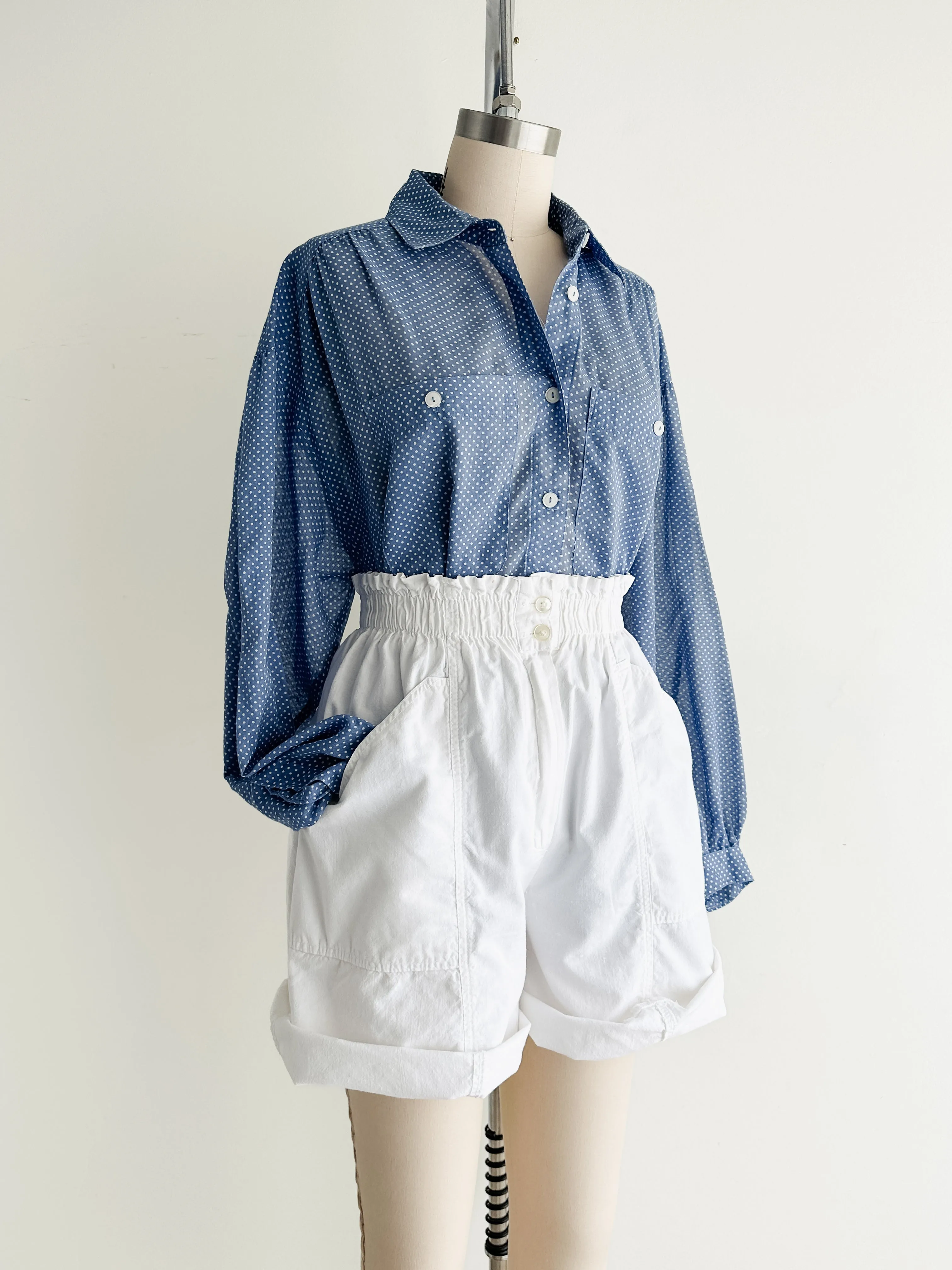 vintage white cotton shorts (M)