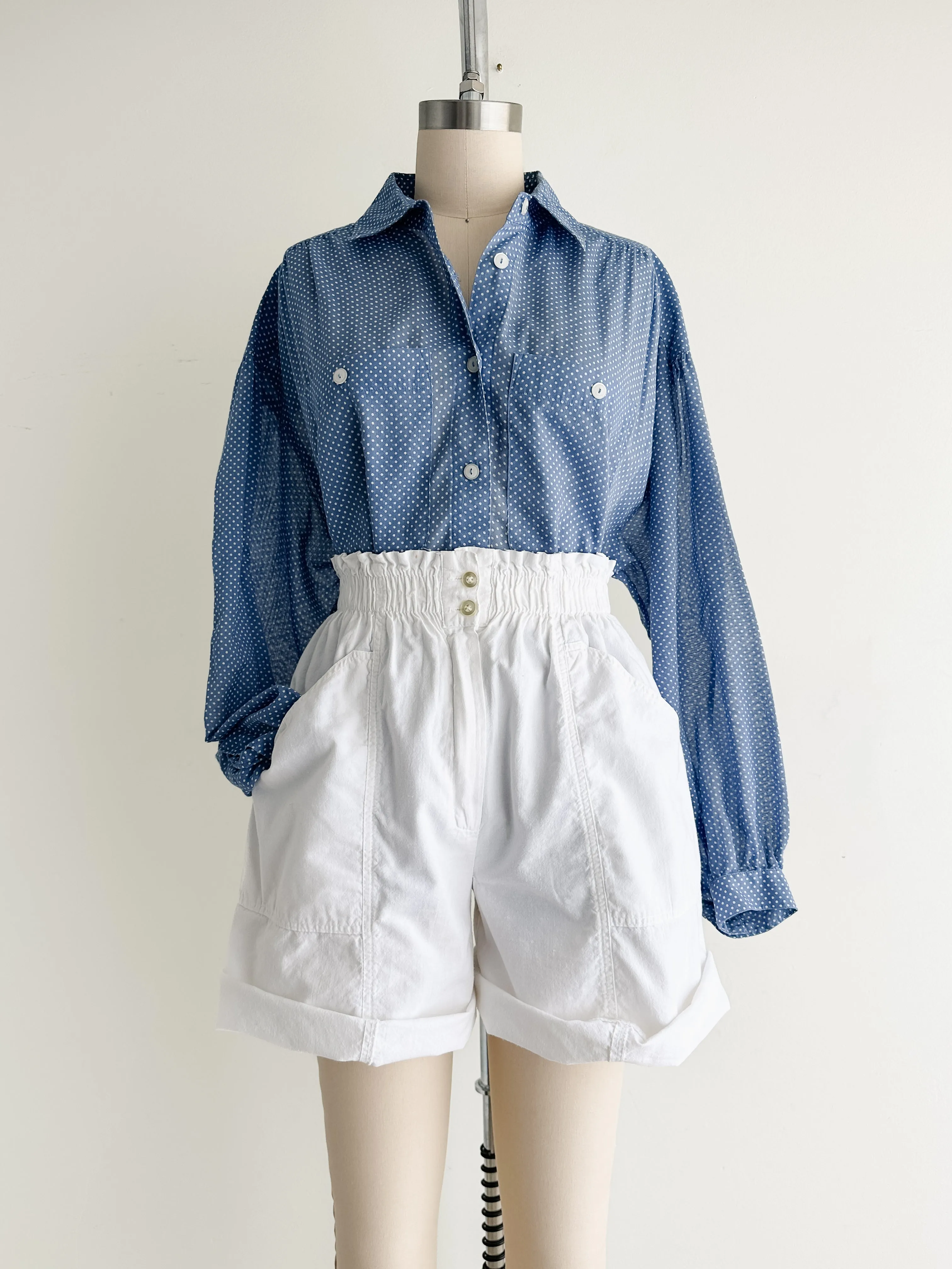 vintage white cotton shorts (M)