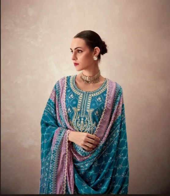 Women's Designer Party Wear Pure Soft Muslin Staple With Digital Print Salwar Suite